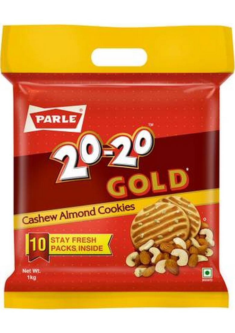 Parle 20-20 Gold Cashew Almond Cookies Biscuit (1 Kg)