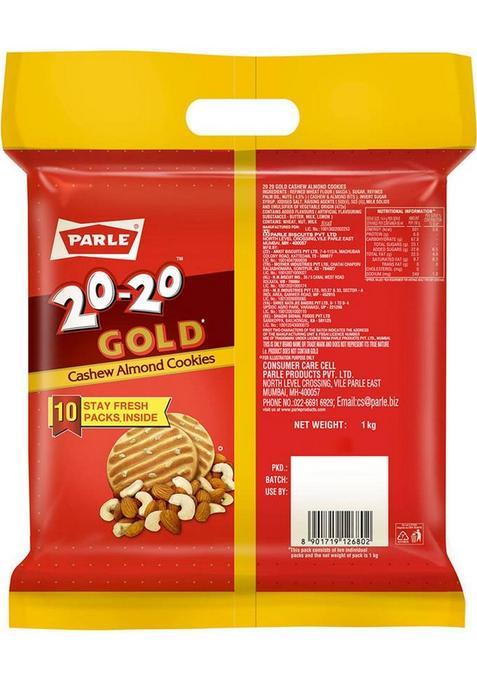 Parle 20-20 Gold Cashew Almond Cookies Biscuit (1 Kg)