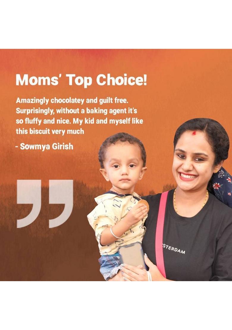 Tots And Moms Healthy & Nutritious Millet Jaggery Cookies For Kids Adults | Choco Bajra Biscuit (2 X 150 G)