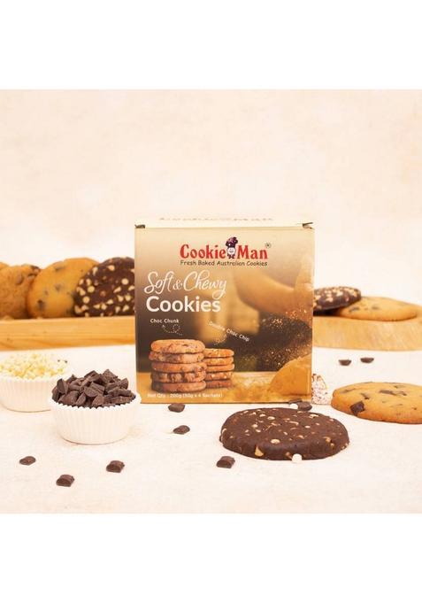 Cookieman Soft & Chewy Chocolate Cookies | 50G X 4 Choc Chunk Double Choco Chip Biscuit (4 50 Kg)