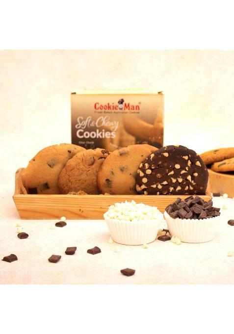 Cookieman Soft & Chewy Chocolate Cookies | 50G X 4 Choc Chunk Double Choco Chip Biscuit (4 50 Kg)