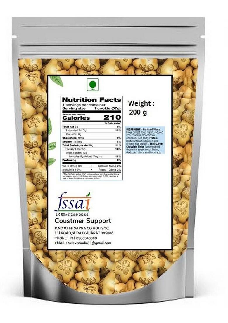 S Eleven Super Market Little Bear Chocolate Cream Filled Biscuits/Teddy Cookies For Kids Biscuit (200 G)