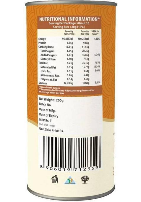 Wheafree Gluten Free Jaggery Millet Cookies (Pack Of 2-200G Each) With Legumes & Nuts Biscuit (2 X 200 G)