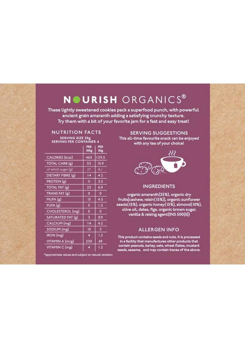 Nourish Organics Fig Amaranth Cookies (Pack Of 2) Biscuit (2 X 120 G)