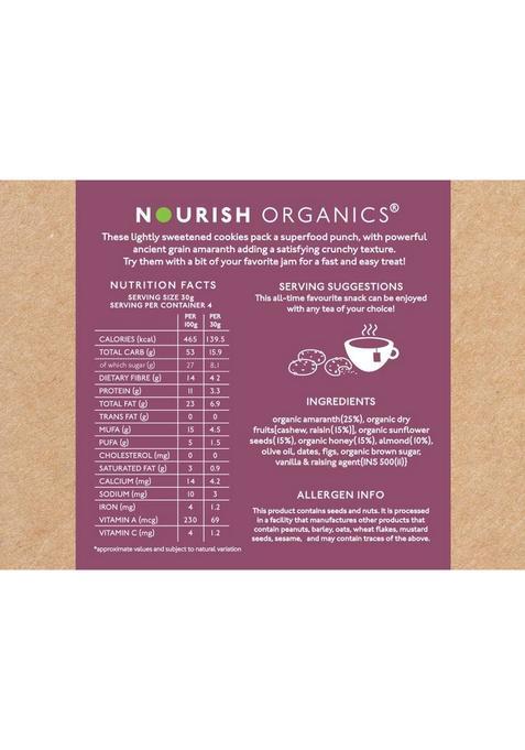 Nourish Organics Fig Amaranth Cookies (Pack Of 2) Biscuit (2 X 120 G)