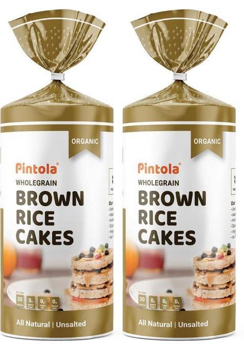 Pintola Organic Wholegrain Brown Rice Cakes (All Natural, Unsalted) High Fiber Biscuit (2 X 130 G)