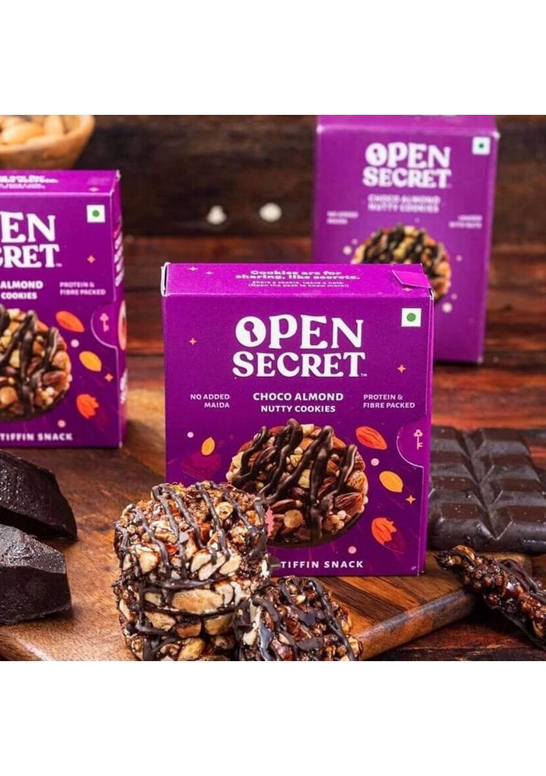 Open Secret Choco Almond 6 Guilt-Free Nutty Cookies Biscuit (75 G)