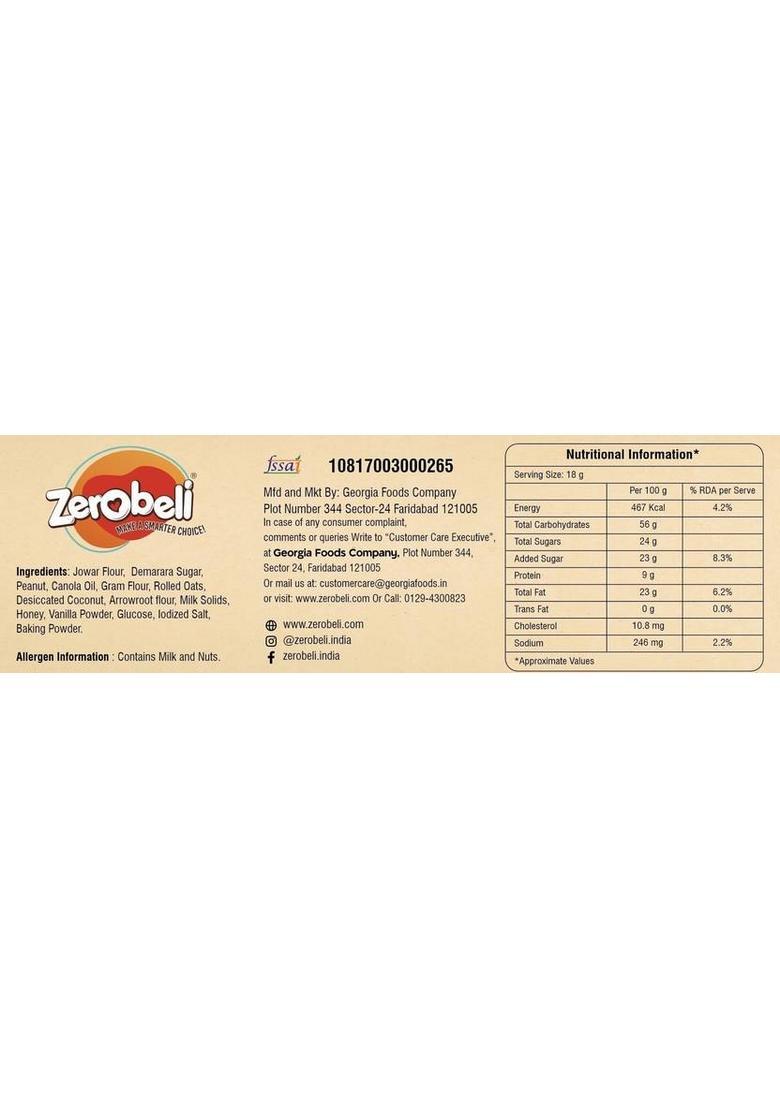 Zerobeli Jowar Gluten Free Cookies | No Palm Oil, Maida & Preservatives Healthy Snacks Multi Grain Biscuit (2 X 250 G)