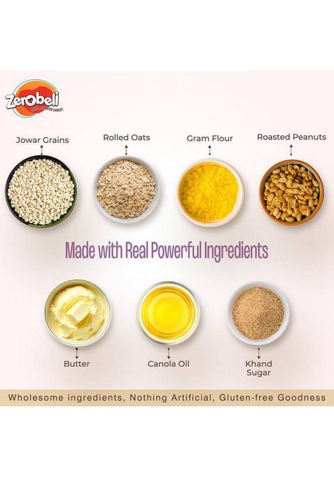 Zerobeli Jowar Gluten Free Cookies | No Palm Oil, Maida & Preservatives Healthy Snacks Multi Grain Biscuit (2 X 250 G)