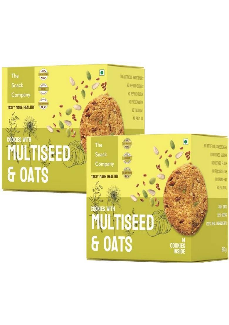The Snack Company Healthy Multi Seed & Oats Cookies I 33% Nuts Seeds | No Maida Biscuit (2 X 210 G)