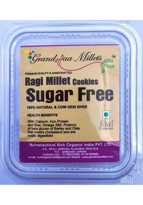 Grandmaa Millets Ragi Desi Cow Ghee Sugar Free Cookies, High Fiber Delicious Cookies Biscuit (150 G)