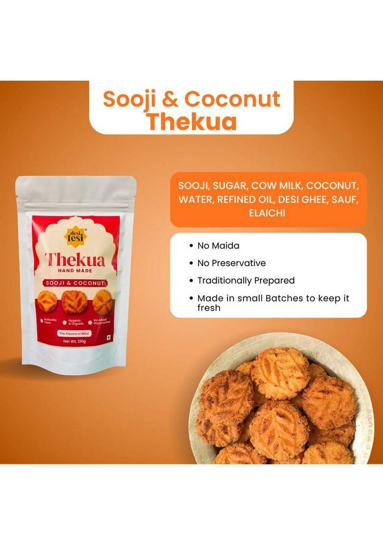 Desi Tesi Traditional Thekua 3-Flavour Pack | Homemade Bihari Sweet Snack Cookies Biscuit (3 X 120 G)