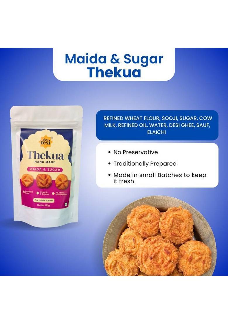 Desi Tesi Traditional Thekua 3-Flavour Pack | Homemade Bihari Sweet Snack Cookies Biscuit (3 X 120 G)