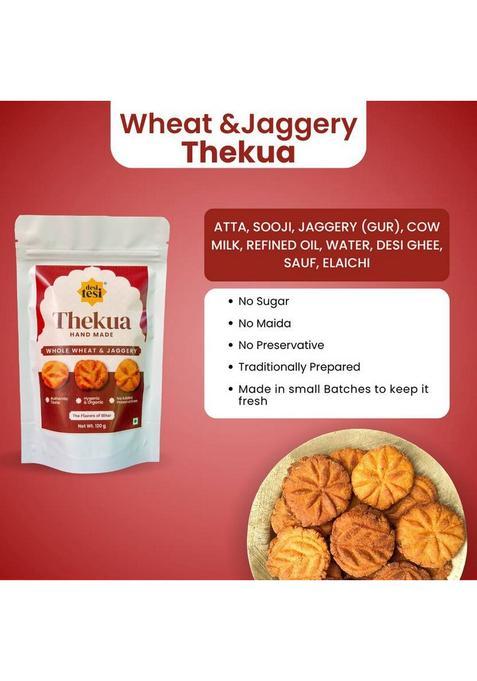 Desi Tesi Traditional Thekua 3-Flavour Pack | Homemade Bihari Sweet Snack Cookies Biscuit (3 X 120 G)