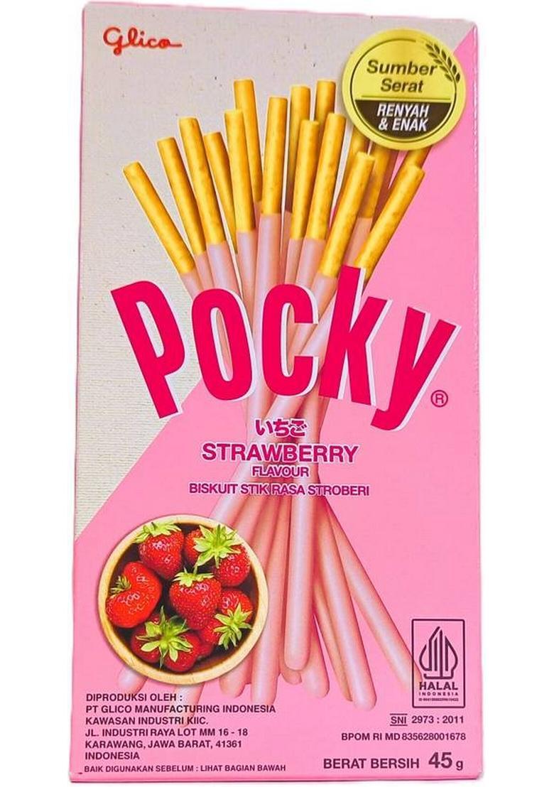 Pocky Strawberry Flavor Biscuit Sticks | Imported Stick Cream Cracker (45 G)