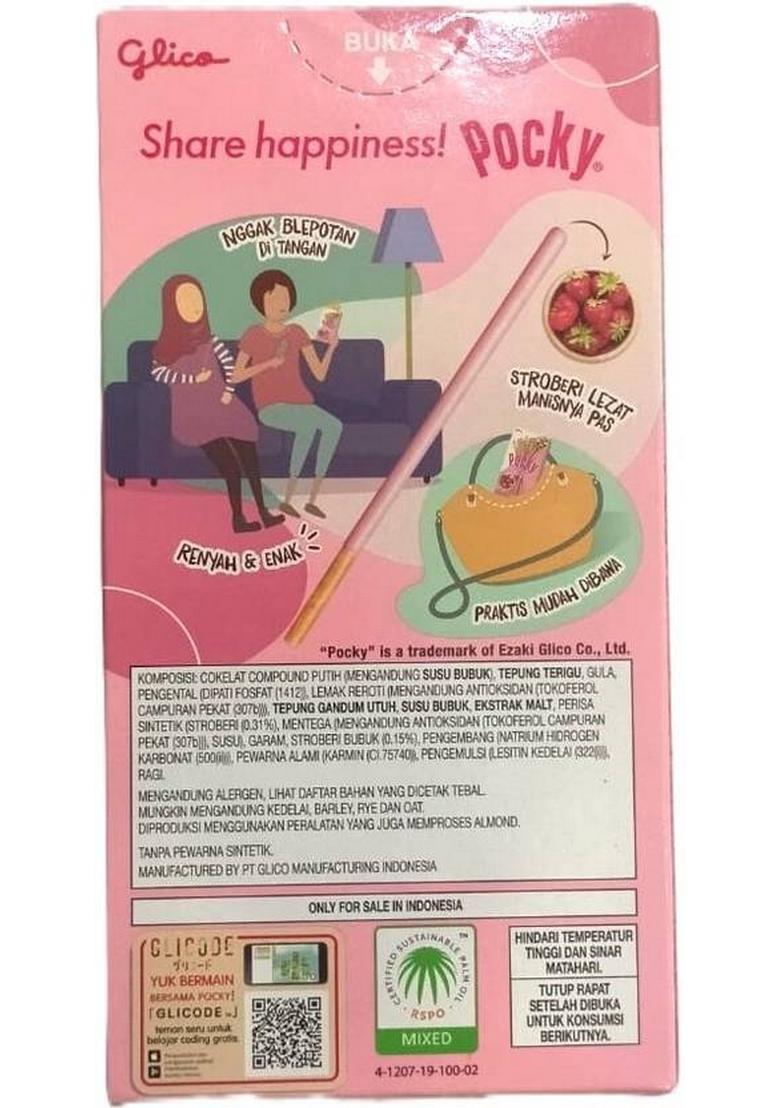 Pocky Strawberry Flavor Biscuit Sticks | Imported Stick Cream Cracker (45 G)