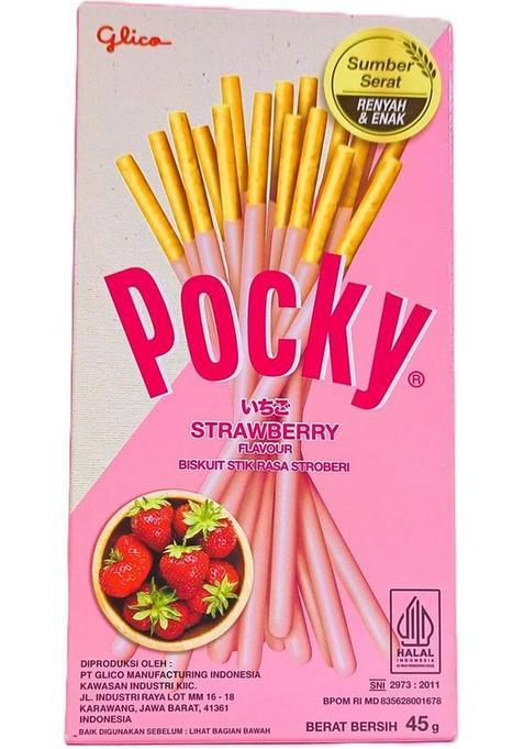Pocky Strawberry Flavor Biscuit Sticks | Imported Stick Cream Cracker (45 G)