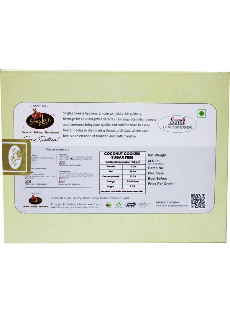 Singla'S Sugar Free Coconut Cookies 400Gms| Biscuit (400 G)