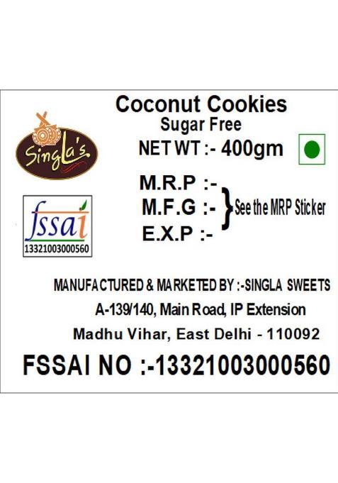 Singla'S Sugar Free Coconut Cookies 400Gms| Biscuit (400 G)
