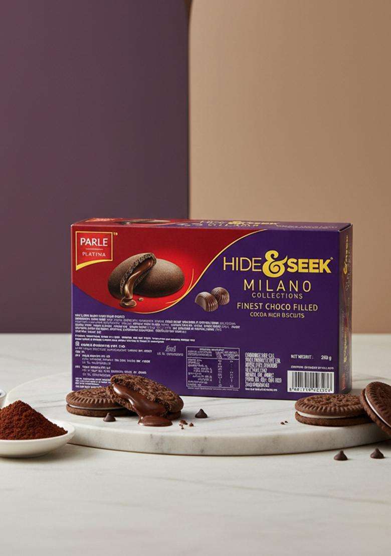 Parle Milano Hide & Seek Choco Filled Cookies Biscuit (250 G) - Indya