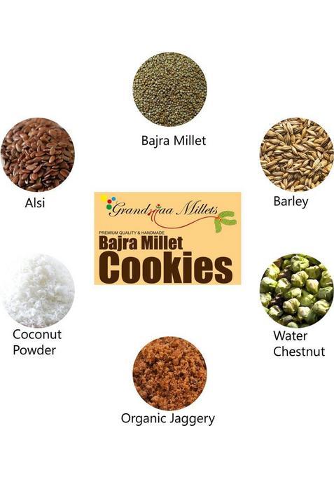 Grandmaa Millets Bajra-Butter-Zero-Transfat Cookies, High Fiber Delicious Cookies Biscuit (200 G)