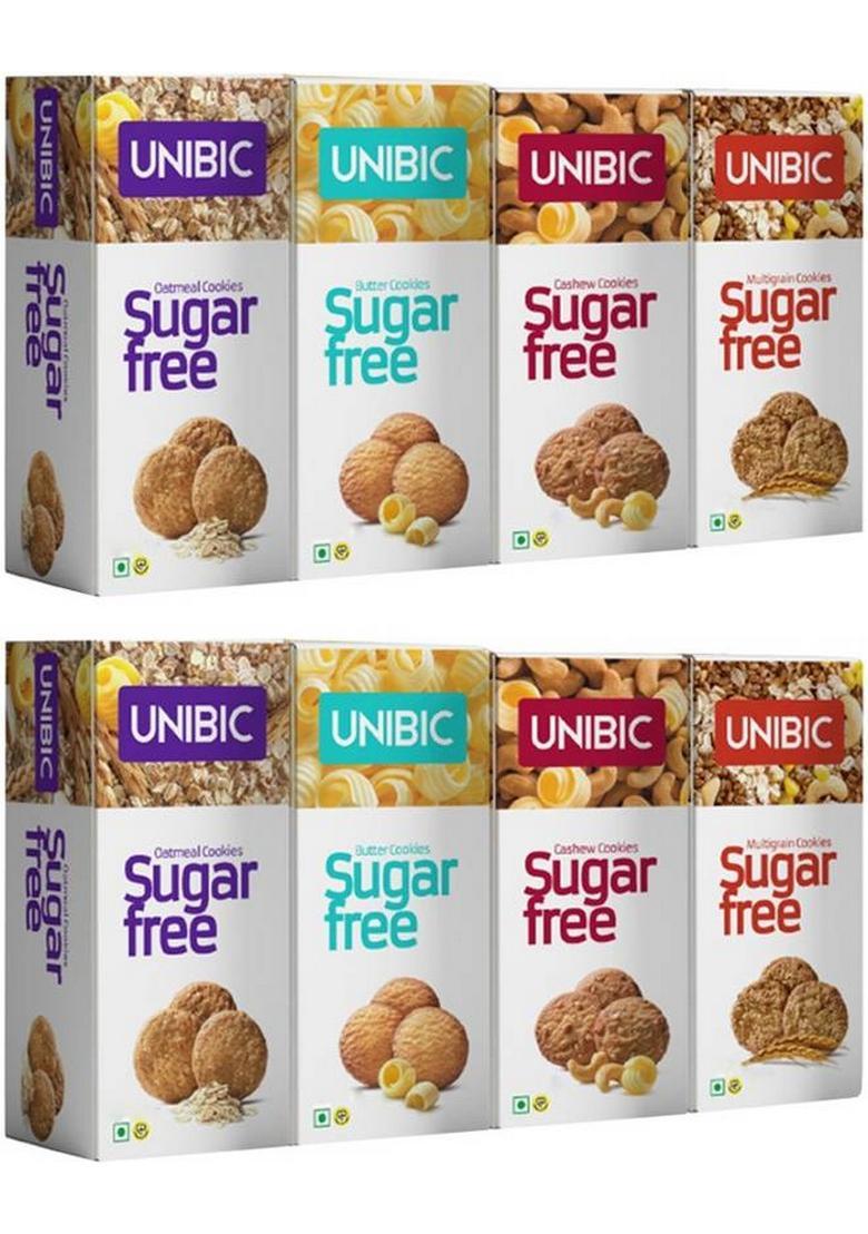 Unibic Sugar Free Cookies Pack, Assorted Biscuit (8 X 75 G)