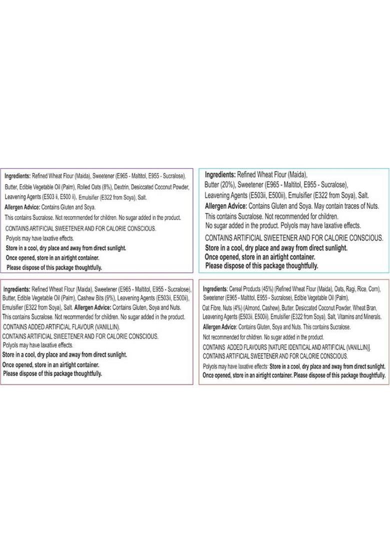 Unibic Sugar Free Cookies Pack, Assorted Biscuit (8 X 75 G)