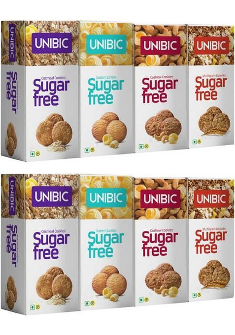 Unibic Sugar Free Cookies Pack, Assorted Biscuit (8 X 75 G)