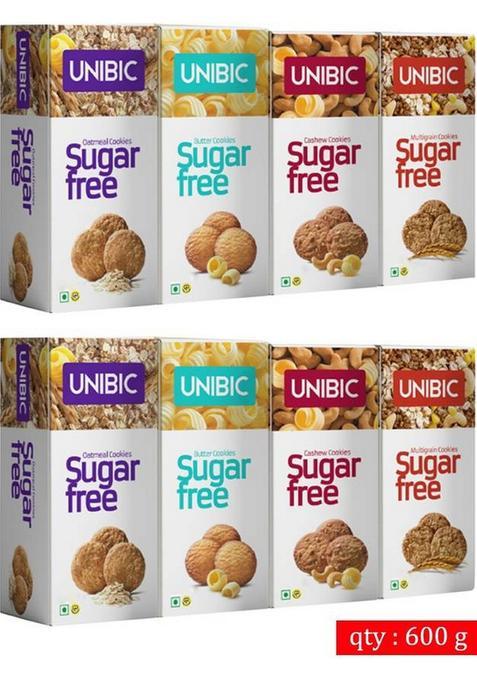 Unibic Sugar Free Cookies Pack, Assorted Biscuit (8 X 75 G)
