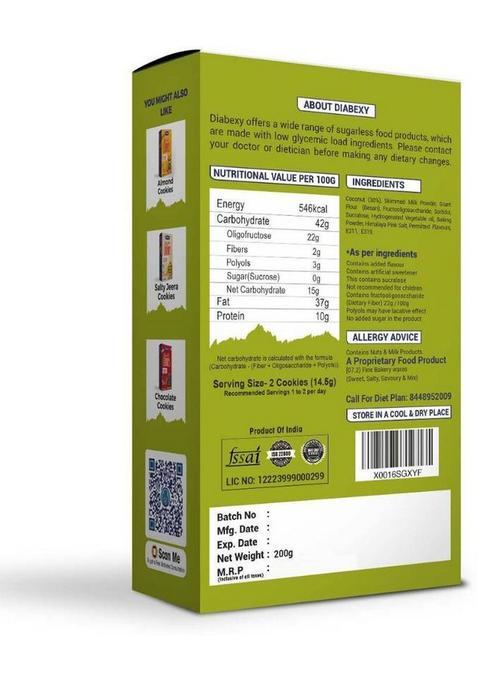 Diabexy Diabetic Food Product Coconut Cookies Sugar Control For Diabetes
