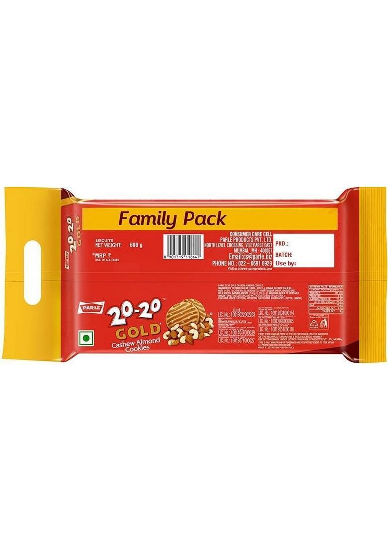 Parle 20-20 Cashew Almond Cookies Biscuit (600 G)