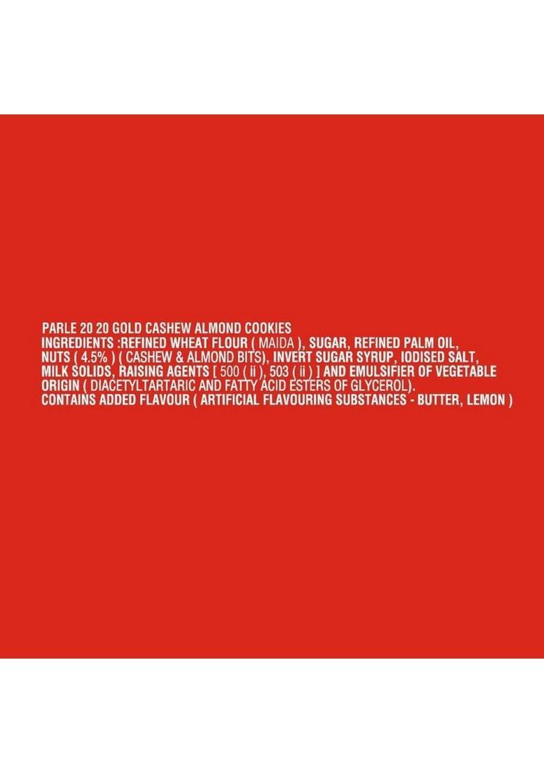 Parle 20-20 Cashew Almond Cookies Biscuit (600 G)