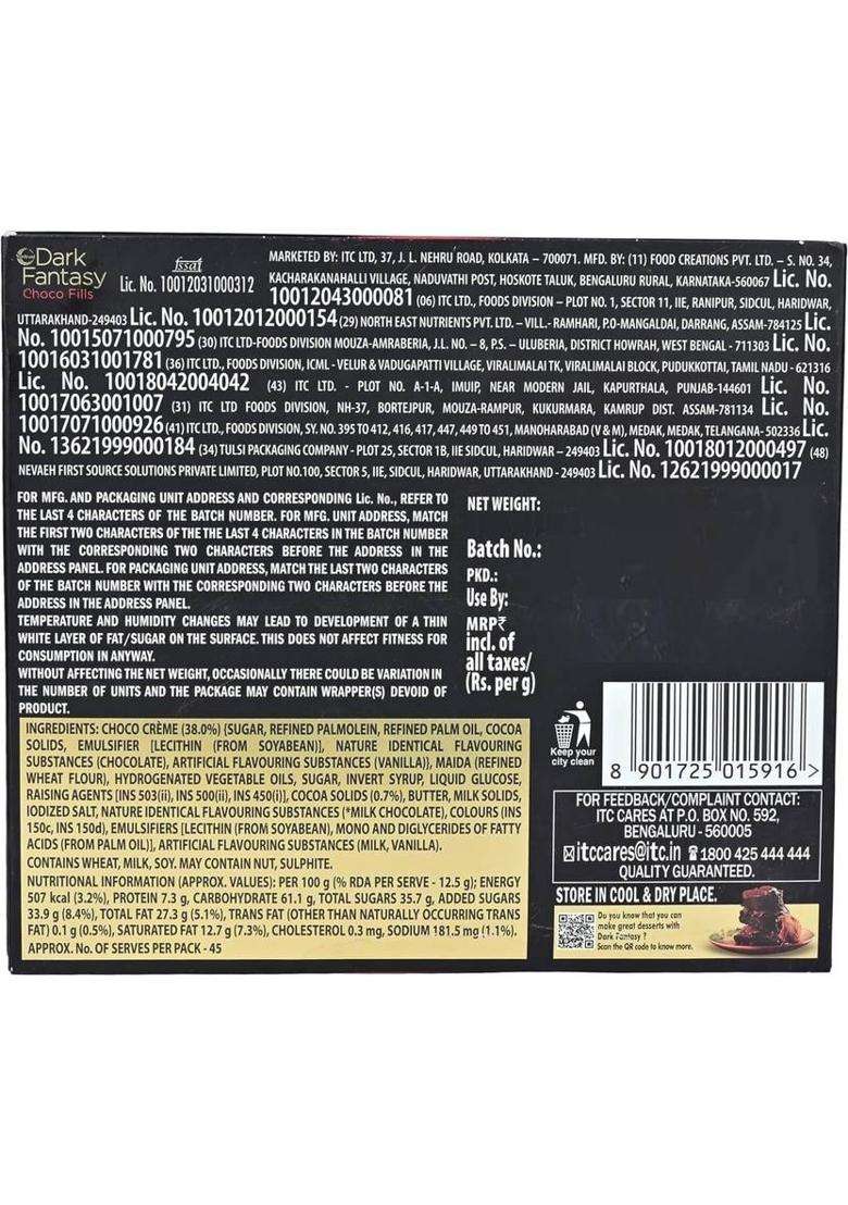 Sunfeast Dark Fantasy Chocofills Original Filled Cookies With Choco Cr Me Biscuit (562.5 G) - Indya