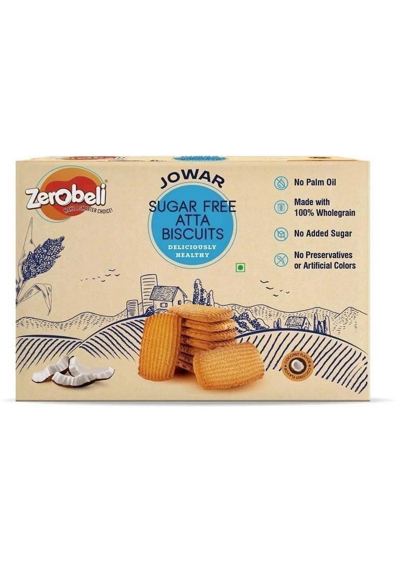 Zerobeli Sugar Free Jowar Atta Cookies | No Maida And Palm Oil Diabetic Friendly Bakery Biscuit (325 G)