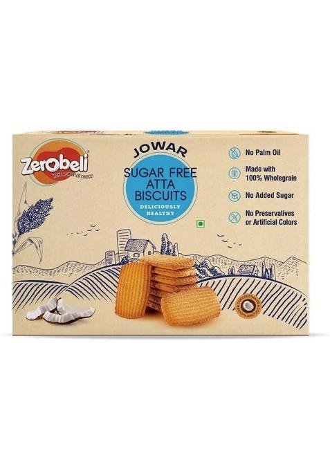 Zerobeli Sugar Free Jowar Atta Cookies | No Maida And Palm Oil Diabetic Friendly Bakery Biscuit (325 G)