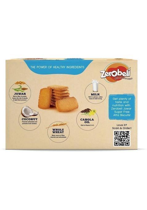 Zerobeli Sugar Free Jowar Atta Cookies | No Maida And Palm Oil Diabetic Friendly Bakery Biscuit (325 G)