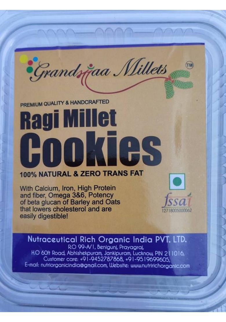 Grandmaa Millets Ragi Butter Zero Trans Fat Cookies, High Fiber Delicious Cookies Biscuit (200 G)