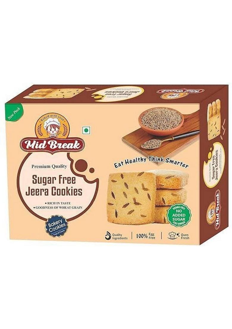 Midbreak Sugar Free Jeera Biscuits, High Fiber, Gut-Friendly, Low Glycemic Index Biscuits Cookies Biscuit (300 G)