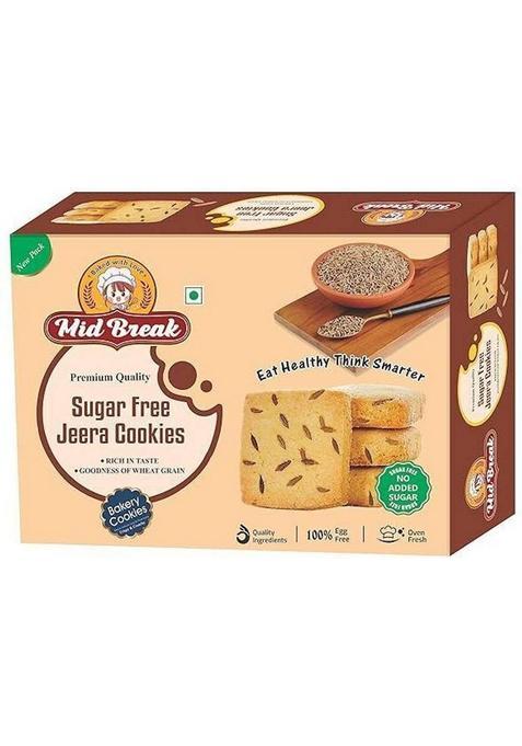 Midbreak Sugar Free Jeera Biscuits, High Fiber, Gut-Friendly, Low Glycemic Index Biscuits Cookies Biscuit (300 G)