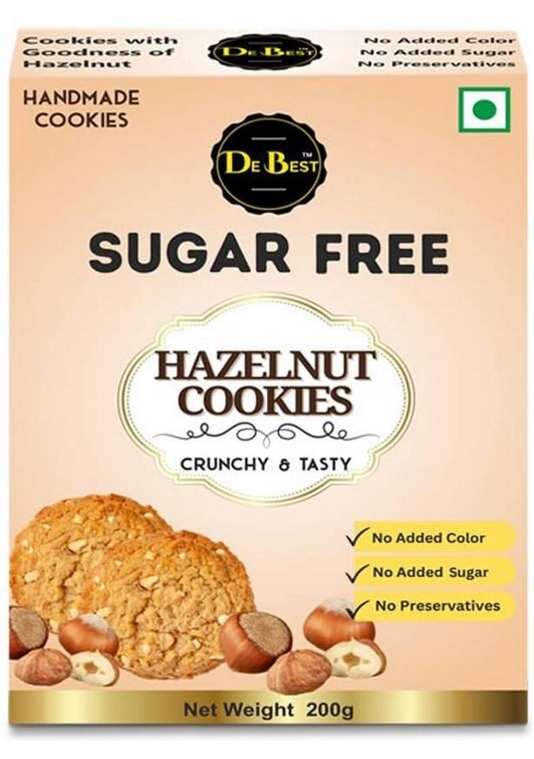 De Best Sugar Free Hazelnut Cookies, Premium Handmade Eggless Cookies 400G Biscuit (2 X 200 G)