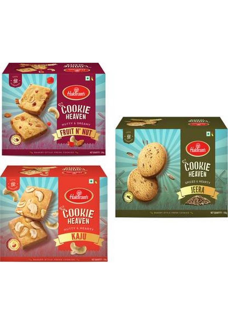 Haldiram'S Jeera Cookies 150Gm, Kaju 150Gm , Fruit N Nut 200 Gm Biscuit (500 G)