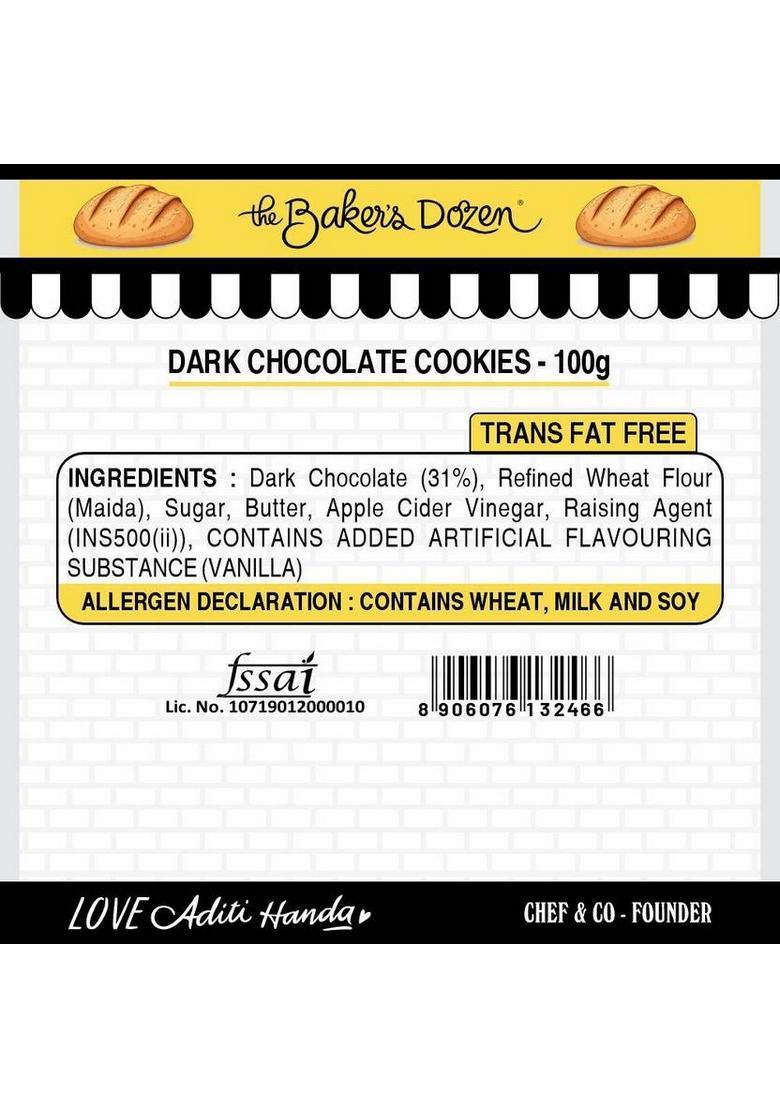The Baker'S Dozen Dark Chocolate Cookies | 31% No Palm Oil Biscuit (100 G)