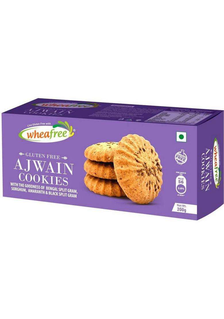 Wheafree Gluten Free Elaichi Cookies, Jeera Cookies & Ajwain Combo | Lactose Biscuit (3 X 200 G) - Indya