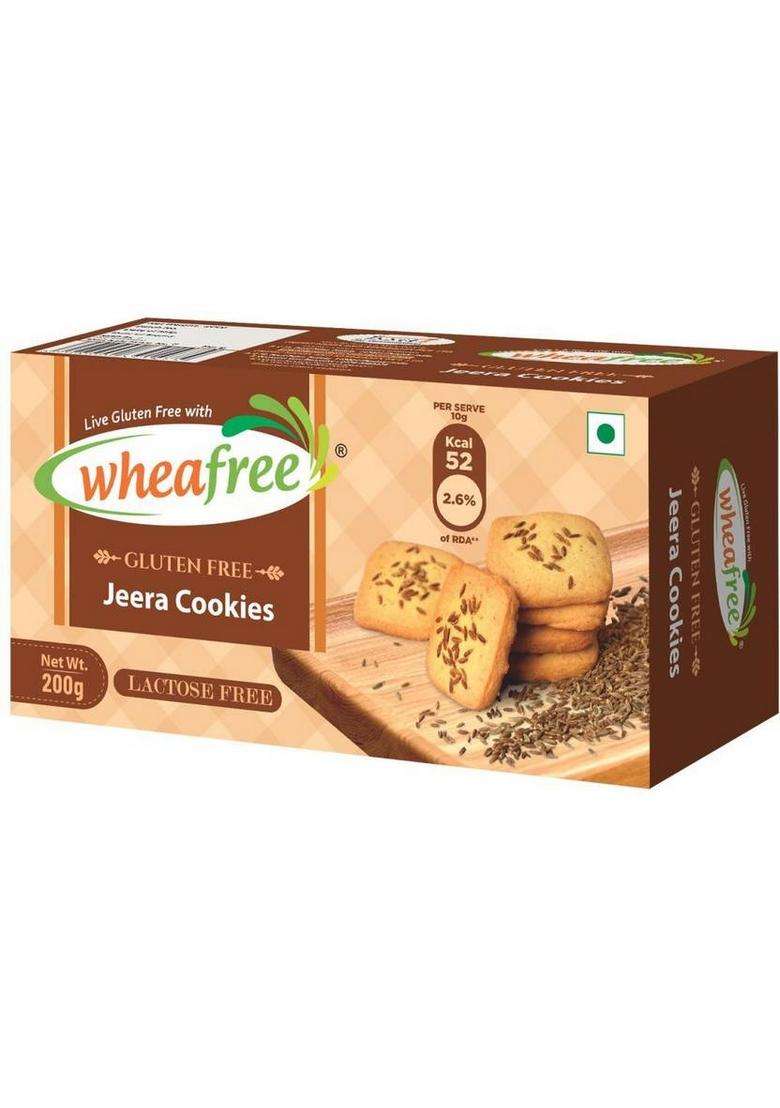 Wheafree Gluten Free Elaichi Cookies, Jeera Cookies & Ajwain Combo | Lactose Biscuit (3 X 200 G) - Indya