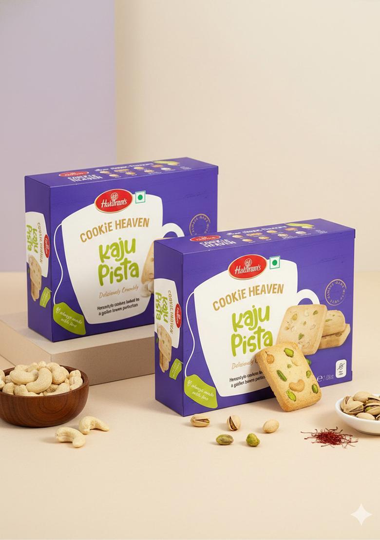 Haldiram'S Kaju Pista Cookie 200G X 2 | Tea Time Snacks Cashew Healthy Cookies Biscuit (2 100 G)