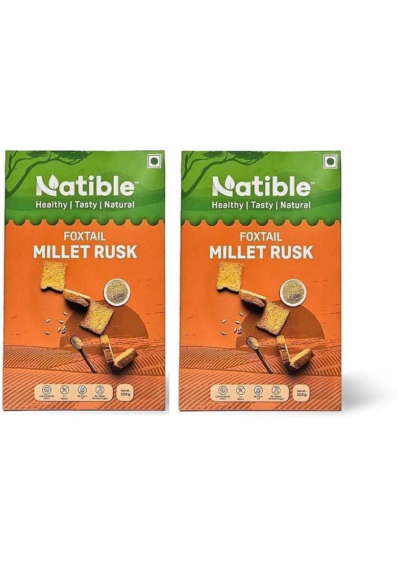 Natible Millet Rusk, Healthy Diet Toast | No Maida And Sugar Preservatives Rusk Flavored Milk (2 X 220 G)