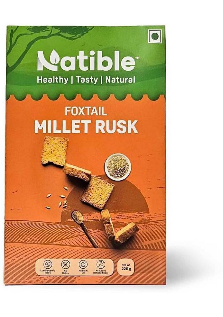 Natible Millet Rusk, Healthy Diet Toast | No Maida And Sugar Preservatives Rusk Flavored Milk (2 X 220 G)