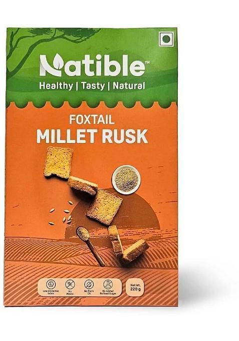 Natible Millet Rusk, Healthy Diet Toast | No Maida And Sugar Preservatives Rusk Flavored Milk (2 X 220 G)