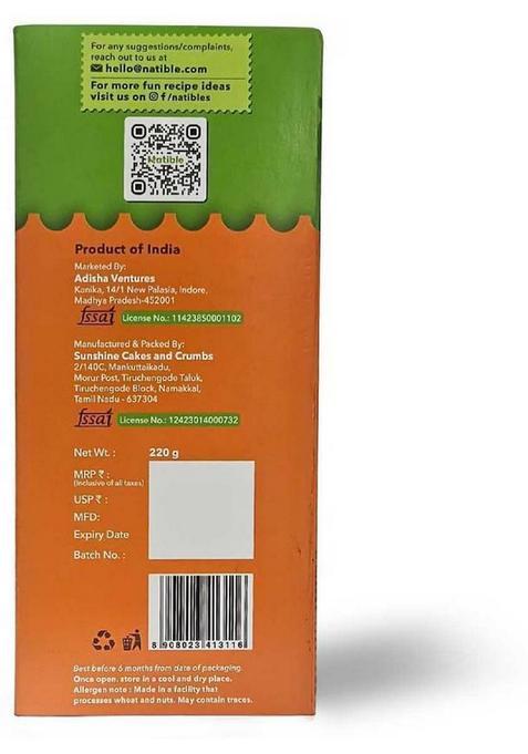 Natible Millet Rusk, Healthy Diet Toast | No Maida And Sugar Preservatives Rusk Flavored Milk (2 X 220 G)