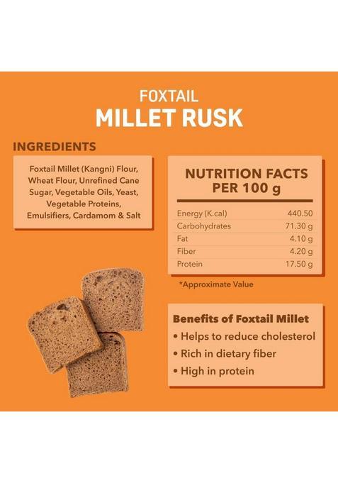Natible Millet Rusk, Healthy Diet Toast | No Maida And Sugar Preservatives Rusk Flavored Milk (2 X 220 G)